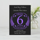 Invitation Anniversaire de mariage en fer 6 ans (Debout devant)