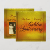 Invitation Anniversaire de mariage en or (Devant / Derrière)