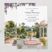 Invitation Anniversaire de mariage esthétique de jardin aquar (Devant / Derrière)
