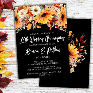 Invitation Anniversaire de mariage - Fleurs d'automne 10 ans 