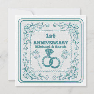 Invitation Anniversaire de mariage floral personnalisable ann