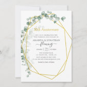 Invitation Anniversaire de mariage géométrique Eucalyptus 50  (Devant)