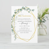 Invitation Anniversaire de mariage géométrique Eucalyptus 50  (Debout devant)
