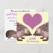 Invitation Anniversaire de mariage - Hérissons fidèles en amo (Devant / Derrière)