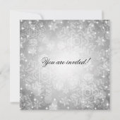 Invitation Anniversaire de mariage hivernal Bokeh argenté fes (Dos)