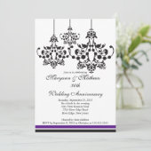 Invitation Anniversaire de Mariage Lustre Élégant (Debout devant)