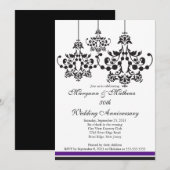 Invitation Anniversaire de Mariage Lustre Élégant (Devant / Derrière)