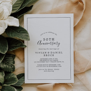Invitation Anniversaire de mariage minimaliste 50 ans
