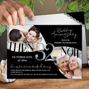 Invitation Anniversaire de mariage moderne raffiné de 32 ans