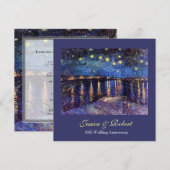 Invitation Anniversaire de mariage, Nuit étoilée sur le Rhône (Devant / Derrière)