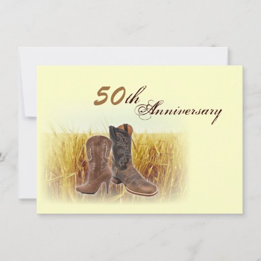 Invitation anniversaire de mariage occidental de cowboy (Devant)