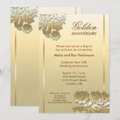 Invitation anniversaire de mariage or 50 ans (Devant / Derrière)
