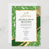 Invitation anniversaire de mariage or irlandais trèfle (Devant)