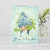 Invitation Anniversaire de Mariage Perruche Tropicale Câline (Debout devant)