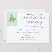 Invitation Anniversaire de Mariage Perruche Tropicale Câline (Dos)