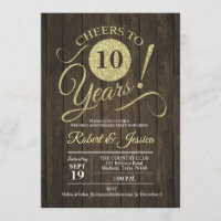 Anniversaire de mariage rustique 10 ans - Bois dor