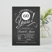 Invitation Anniversaire de mariage rustique 60 ans - Tableau  (Debout devant)