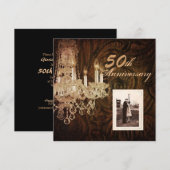 Invitation anniversaire de mariage rustique de lustre (Devant / Derrière)