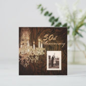 Invitation anniversaire de mariage rustique de lustre (Debout devant)