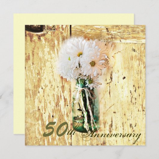 Invitation anniversaire de mariage rustique de pays (Devant / Derrière)