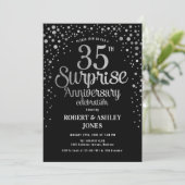 Invitation Anniversaire de mariage surprise 35 ans - Noir et  (Debout devant)