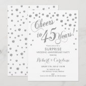 Invitation Anniversaire de Mariage surprise 45 ans - Blanc &  (Devant / Derrière)