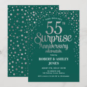 Invitation Anniversaire de mariage surprise de 55 ans - Vert (Devant / Derrière)