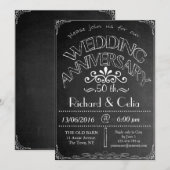 Invitation Anniversaire de Mariage Tableau Noir 50 (Devant / Derrière)