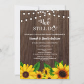 Invitation anniversaire de mariage Tournesol rusti (Devant)