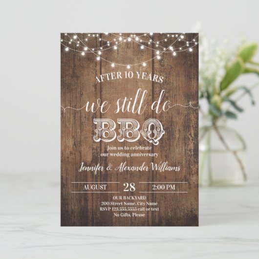 Invitation anniversaire de mariage We Still Do BBQ (Debout devant)