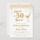 Invitation Anniversaire de Martini Or et Blanc (Devant)