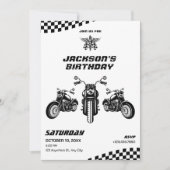 Invitation Anniversaire de mécanicien de moto classique (Devant)