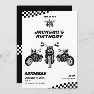 Invitation Anniversaire de mécanicien de moto classique
