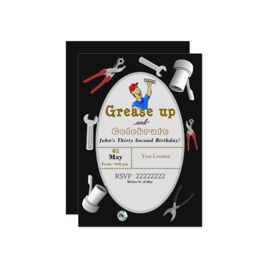 Invitation Anniversaire de Mechanic (Devant/Arrière en situation)
