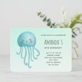 Invitation Anniversaire de méduses mignonnes et joyeuses (Debout devant)
