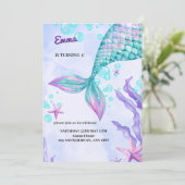 Invitation anniversaire de mermaid (Debout devant)