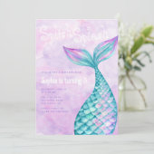 Invitation Anniversaire de Mermaid (Debout devant)