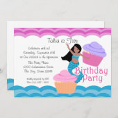 Invitation Anniversaire de Mermaid (Devant / Derrière)