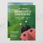Invitation Anniversaire de mignon bug (Devant / Derrière)