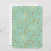 Invitation Anniversaire de Mint Gold Leopard animal (Dos)