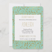 Invitation Anniversaire de Mint Gold Leopard animal (Devant)