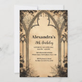 Invitation Anniversaire de Minuit sous une Arche Gothique (Devant)