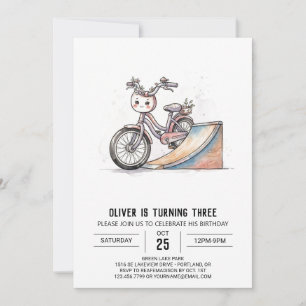 Invitation Anniversaire de Monstre de Bicyclette Fantaisiste