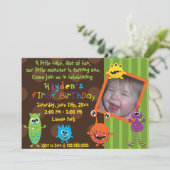 Invitation Anniversaire de monstres de Lil premier (Debout devant)