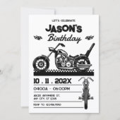 Invitation Anniversaire de motard de moto vintage (Devant)