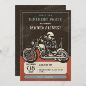 Invitation anniversaire de moto (Devant / Derrière)