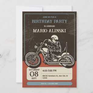 Invitation anniversaire de moto