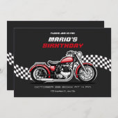 Invitation Anniversaire de moto classique (Devant / Derrière)