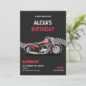 Invitation Anniversaire de moto classique (Debout devant)
