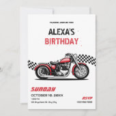 Invitation Anniversaire de moto classique (Devant)